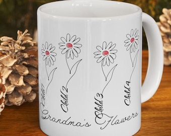 Customizable Grandma | Grandchildren Name | Mug | Ceramic Coffee Cup,