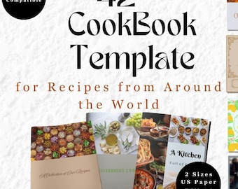 Customizable Digital Cookbook Template | Family Recipe Book | Vintage & Modern Covers | Printable |Digital Use