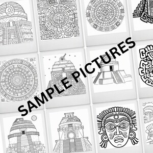 PRINTABLE: Mayan & Aztec Inspired Coloring Book-60 Pages DIGITAL