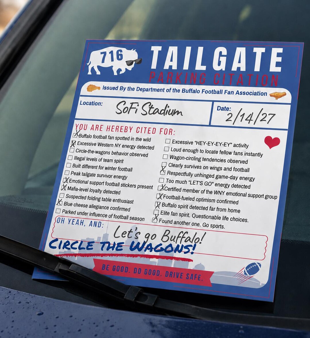 716 Tailgate Parking Citation Notepad, Funny Buffalo Football Fan Gift ...