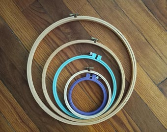 5 telai da ricamo vintage in legno, telai da cucito, ricamo lento, telaio da ricamo retrò in plastica