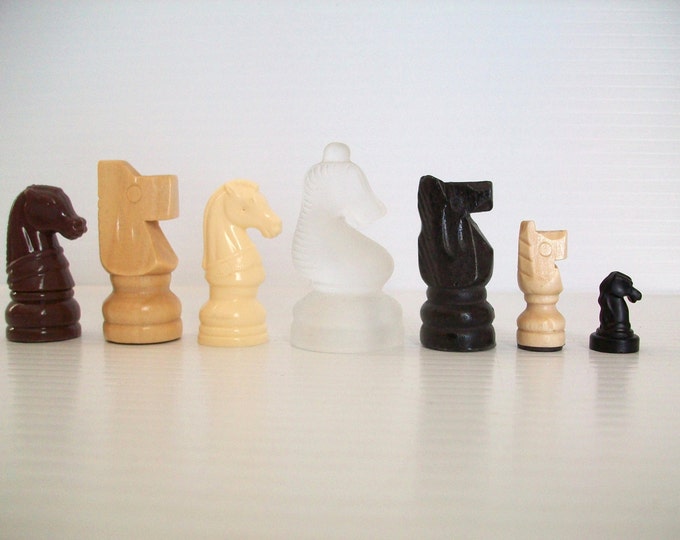 Instant Collection of 7 Different Chess Horse Game Pieces . Etsy