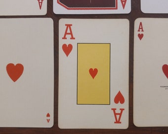 Valentinstag | Ace Spielkarten | 21 Herz-Asse Sofort-Sammlung von Assen Spielkarte Schriftarten Collage ATC DIY-Visitenkarten