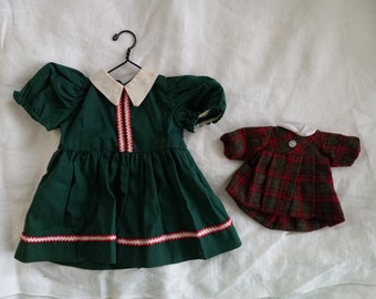 2 Doll Dresses vintage handmade doll clothes baby doll attire handmade doll clothes vintage doll clothes clothes for dolls handmade dolls