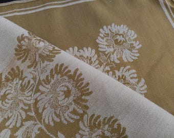8 tovaglioli damascati: tovaglioli Midcentury Fabrics verde oro pallido e crema morbida