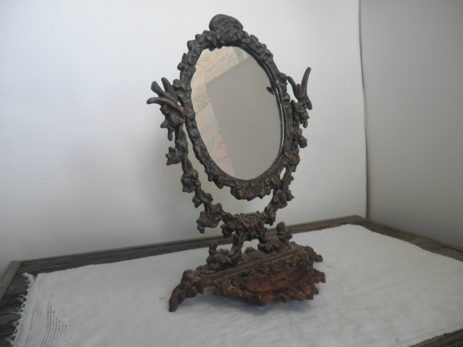 Vintage cast iron vanity mirror vintage vanity victorian Etsy