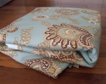 Vintage Liz Claiborne Brocade Fabric: Teal Green Renaissance Jacquard Sewing Material