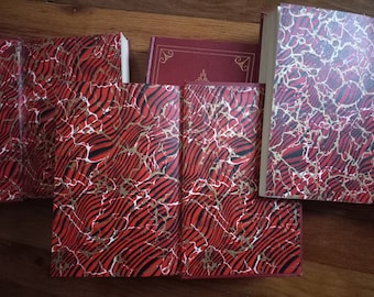 Red and gold books gold gilded book red book covers junk journal covers Christmas journals mass making journals red book covers marble pages