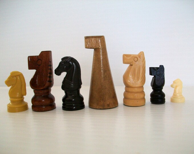 Instant Collection of 7 Different Chess Horse Game Pieces . Chess