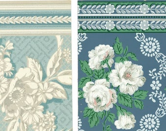 Vintage Floral Wallpaper Panel Prints: 38 Ephemera Images (Digital Download)