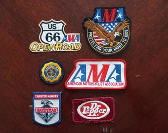Lot of 6 vintage appliques: sewing patches for clothes