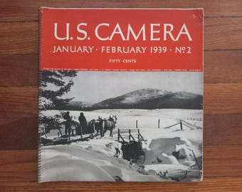 Rara rivista americana di fotografia d'epoca del 1939, fotografie da collezione di gennaio e febbraio.