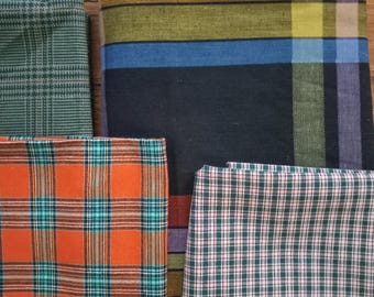 Tartan Plaid Scrap Fabric Bundle: Autumn Sewing Material