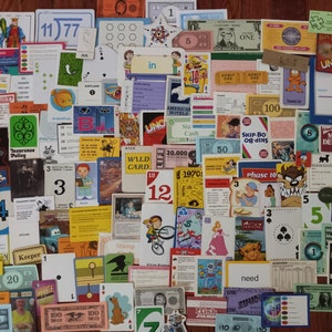 150+ Papierspielteile Junk Journal Zubehör Party Dekor Brettspielteile Gaming Ephemera Monopoly Geld Brettspiele Spielgeld Karten Spaß