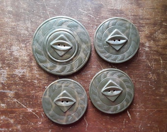 Large rustic green buttons vintage green sewing buttons large sewing buttons large green buttons  buttons for crafting buttons for furniture