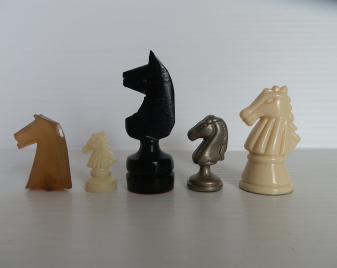 Instant Collection of 5 Different Chess Horse Game Pieces . Etsy