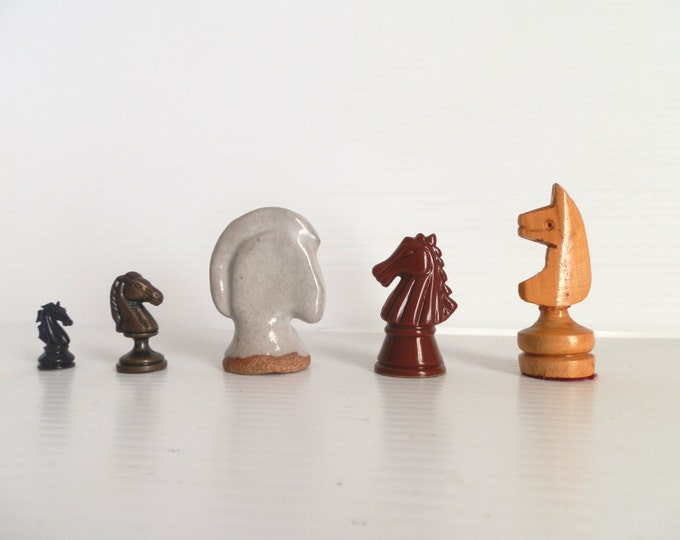Instant Collection of 5 Different Chess Horse Game Pieces . Chess