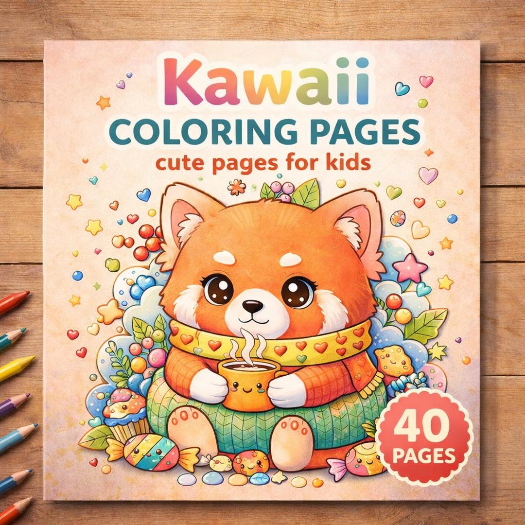 Kawaii Animals Coloring Book | 40 Printable Pages (instant Download - Etsy