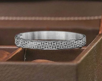 Pulsera ZigZag de plata maciza pura para hombre / CK JEWELLERS