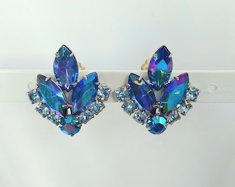 Pendientes vintage de Sarah Coventry de la década de 1960, modelo Blue Lagoon.