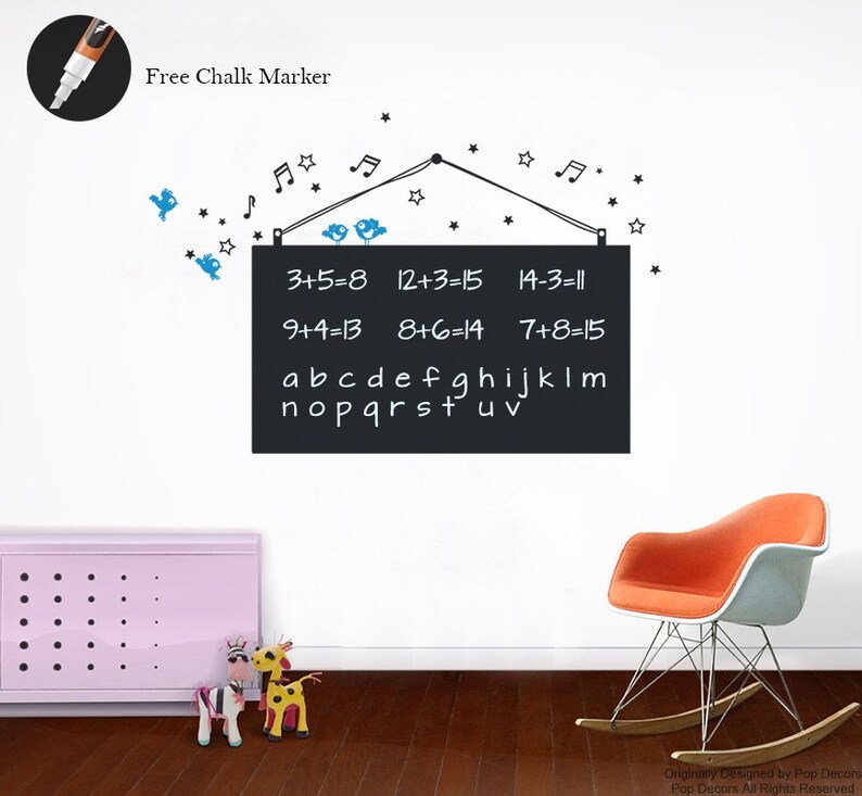 eco-friendly chalkboard wall sticker kids playroom wall decals | etsy