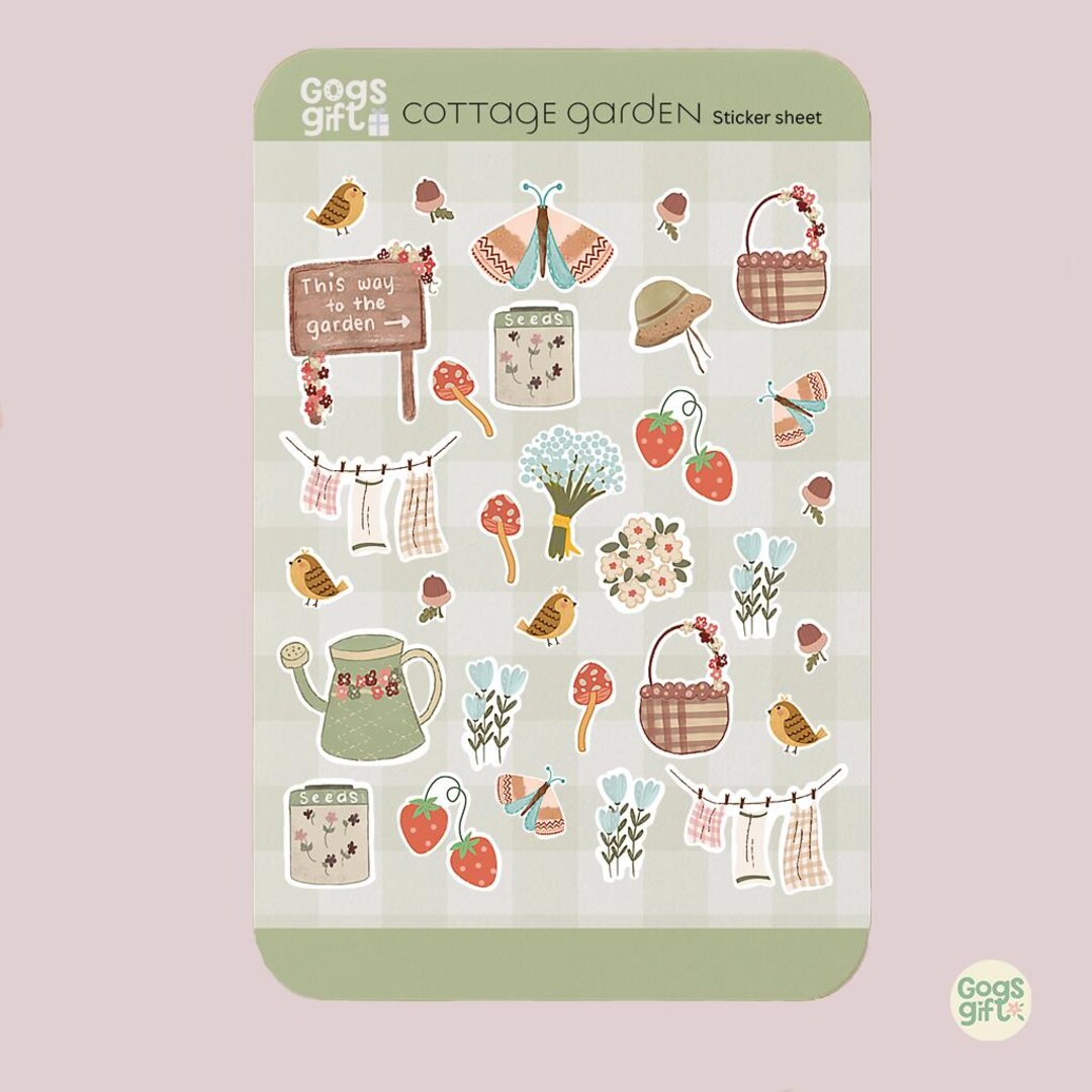 Cottage Garden Sticker Sheet - Pretty Scrapbooking, Journaling, Planner ...