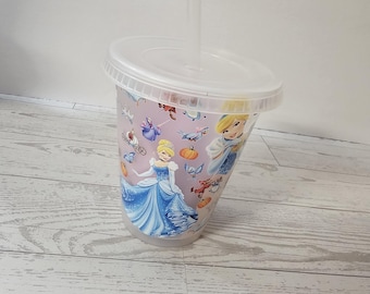 Cinderella-beker voor kinderen | Plastic beker voor meisjes 16 oz