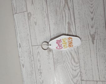Alleen Good Vibes | Motelsleutelhanger | Witte sleutelhanger