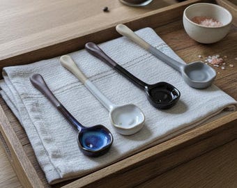 Designer ceramic teaspoon. Handcrafted ceramic spoon. For tea, spices.