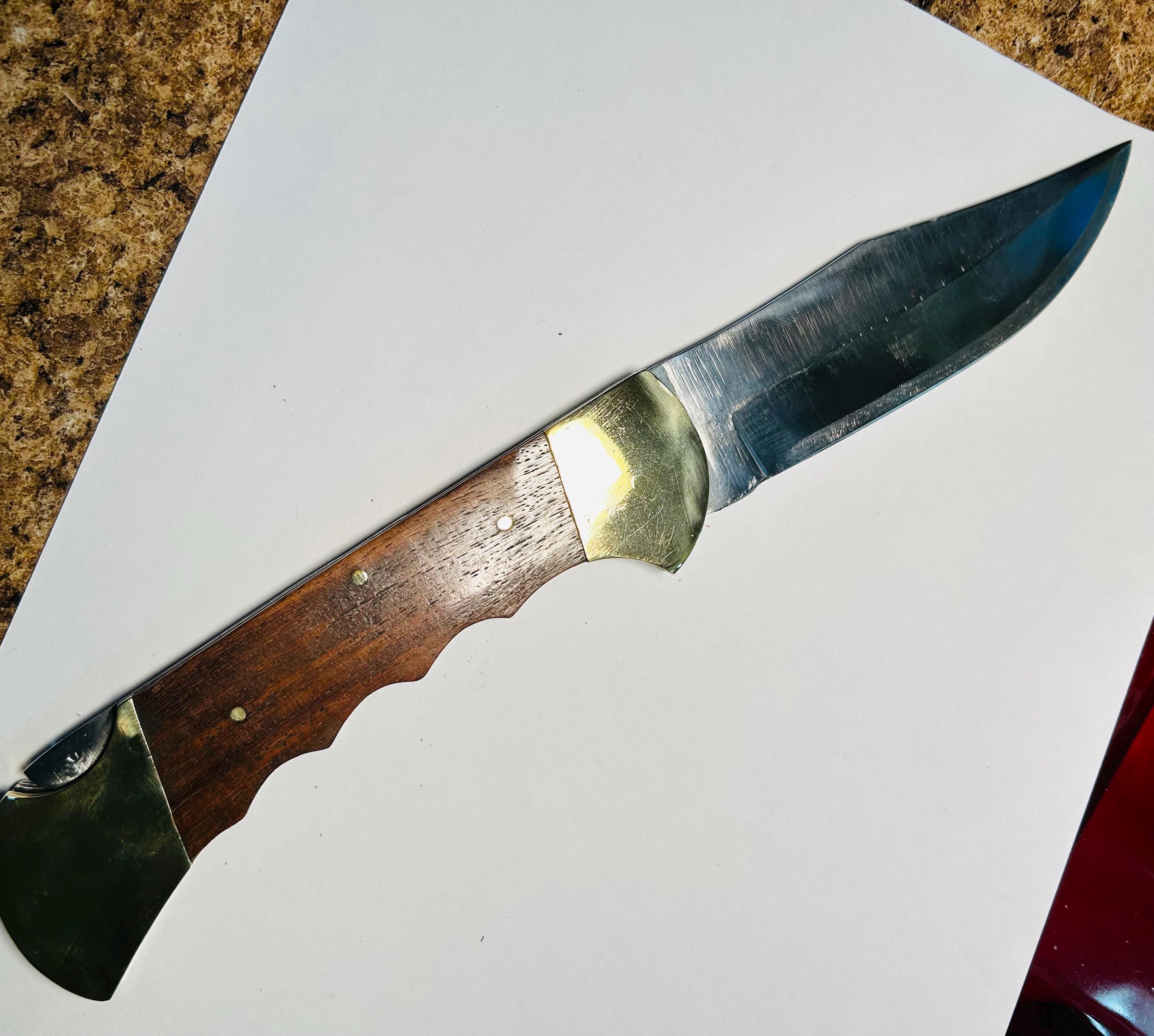 パキスタン古バサミＡ Vintage Antique Stainless Pakistan Large Single Blade Folding