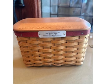 Longaberger 2004 Hostess Appreciation Basket with Wood Lid Liner and Protector