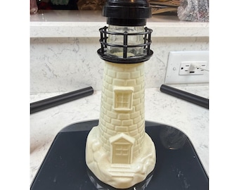 Vintage Old Spice Lighthouse Decanter After Shave Bottle Shulton Avon Glass 6oz