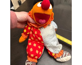 Vintage 1986 Applause Sesame Street Ernie Parachute Clown Plush 13" Jim Henson