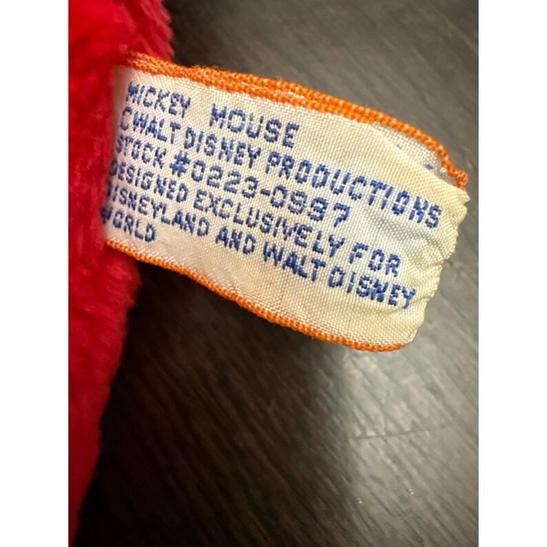 Vintage Mickey Mouse Rubber Face Plush Walt Disney Productions Disneyland 10" image 4