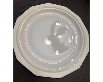 Pfaltzgraff Heritage White Dinner Plate Octagonal Stoneware 10.25 Inch Vintage