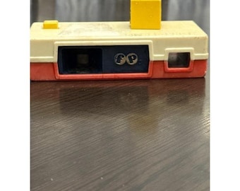 Vintage Fisher Price Toy Camera Red Cream Yellow Flash Cube Retro 1970s FP Logo