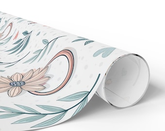 Kwiatowy papier do pakowania prezentów ślubnych, elegancki papier do pakowania rocznic
