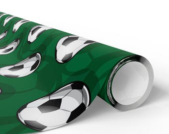Papel de regalo con forma de balón de fútbol: Artículos para fiestas de cumpleaños