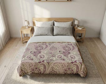 Vintage Paisley Pattern Cotton Duvet Cover | Floral Boho Bedroom Bedding