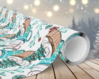 Heißes Kakao-Muster Geschenkpapier | Winter Urlaub Kakao Design, Schneeflocken