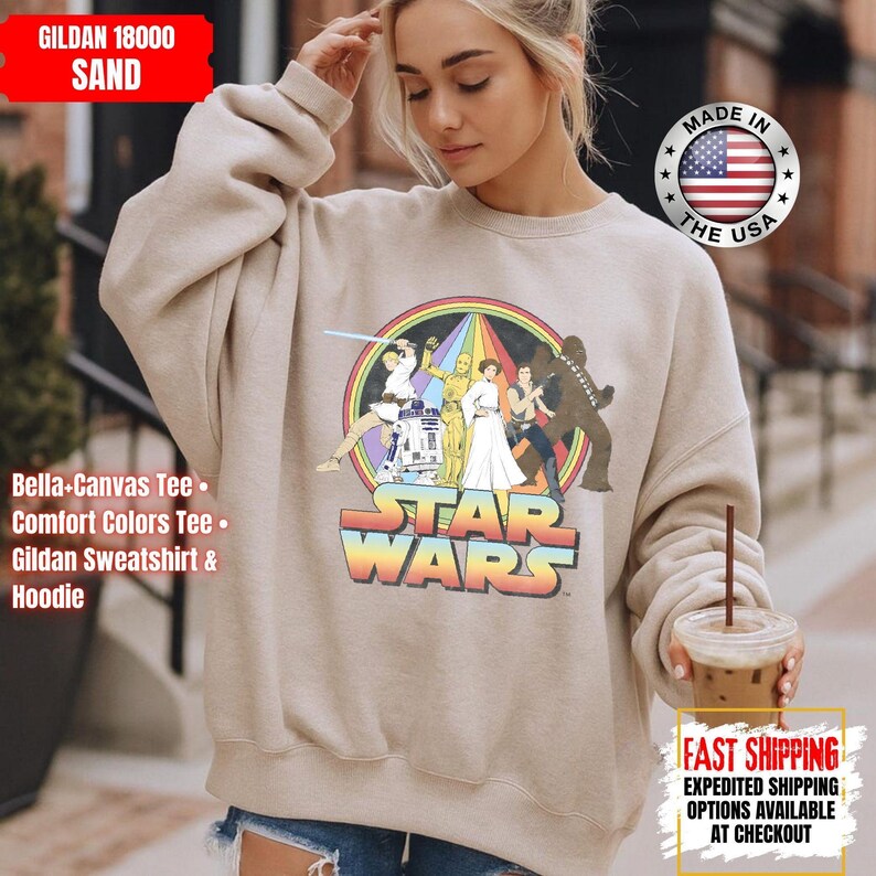 Disney Star Wars Shirt, Mandalorian Sweatshirt, Darth Vader Comfort Colors Shirt, Chewbacca Shirt, Star Jedi Shirt, Luke Skywalker Tee image 12