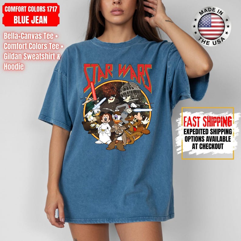 Disney Star Wars Shirt, Mandalorian Sweatshirt, Darth Vader Comfort Colors Shirt, Chewbacca Shirt, Star Jedi Shirt, Luke Skywalker Tee image 14