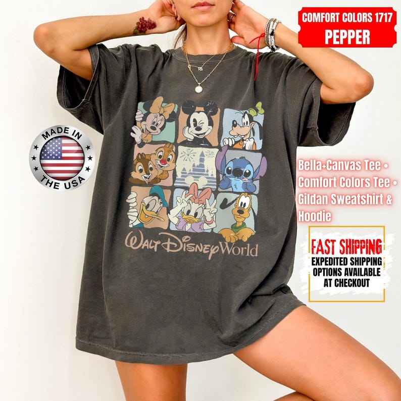 Comfort Colors Walt Disneyworld Retro Shirt, Vintage Disneyworld Tee, Mickey and Friends Vacation T-Shirt, Disney 2026 Trip Outfit image 13
