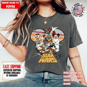 Disney Star Wars Shirt, Mandalorian Sweatshirt, Darth Vader Comfort Colors Shirt, Chewbacca Shirt, Star Jedi Shirt, Luke Skywalker Tee image 1