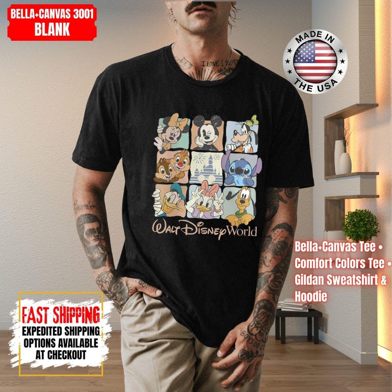 Comfort Colors Walt Disneyworld Retro Shirt, Vintage Disneyworld Tee, Mickey and Friends Vacation T-Shirt, Disney 2026 Trip Outfit image 9