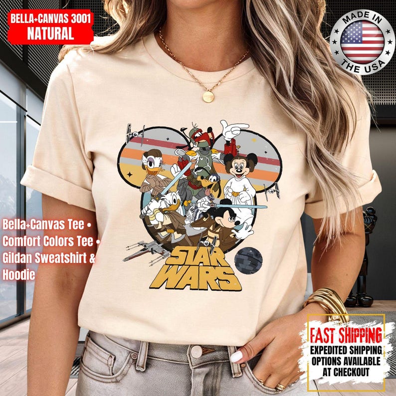 Disney Star Wars Shirt, Mandalorian Sweatshirt, Darth Vader Comfort Colors Shirt, Chewbacca Shirt, Star Jedi Shirt, Luke Skywalker Tee image 8
