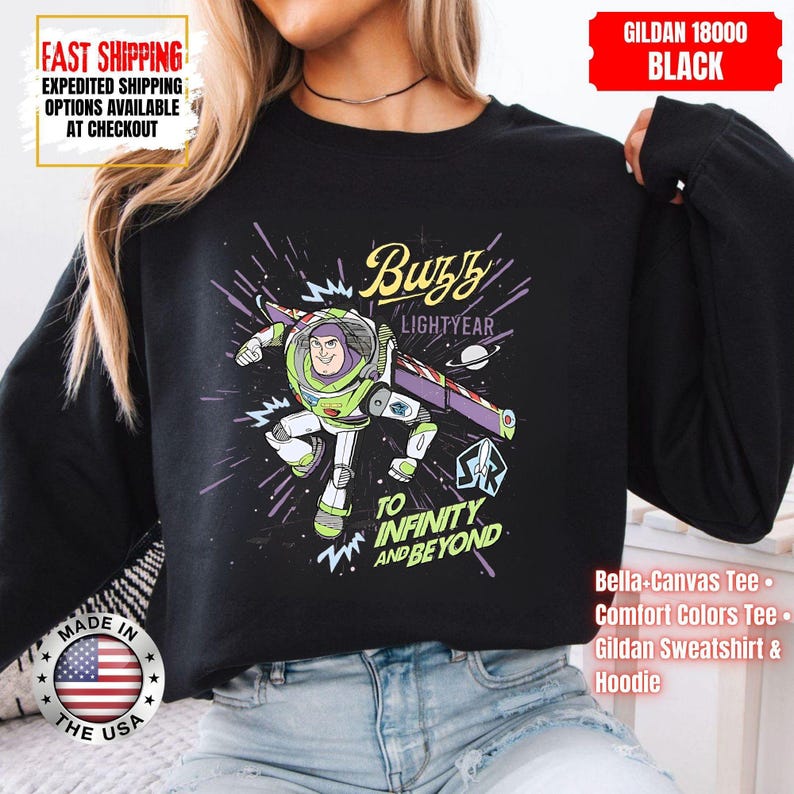 Retro Buzz Lightyear To Infinity And Beyond Shirt, Toy Story Pixar Disney Tee, Space Ranger Shirt, Disneyland Family Trip Matching image 15