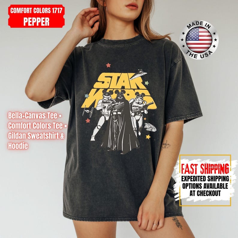 Disney Star Wars Shirt, Mandalorian Sweatshirt, Darth Vader Comfort Colors Shirt, Chewbacca Shirt, Star Jedi Shirt, Luke Skywalker Tee image 7