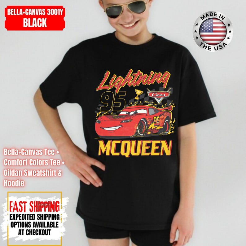 Vintage Lightning McQueen Comfort Colors Shirt, Disney Pixar Cars Shirt, Retro McQueen Graphic Tee, Disney Family Vacation Trip Shirt 2026 image 11