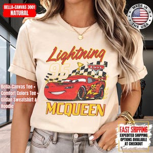 Vintage Lightning McQueen Comfort Colors Shirt, Disney Pixar Cars Shirt, Retro McQueen Graphic Tee, Disney Family Vacation Trip Shirt 2026 image 3